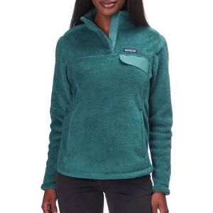 Patagonia Re-Tool Snap-T Deep Pile Fleece Pullover Turquoise Teal Women's Small